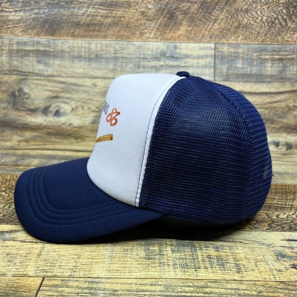 Montreal Expos Mens Trucker Hat Navy Snapback 1986 Logo Canadian Baseball Cap - Picture 3 of 7